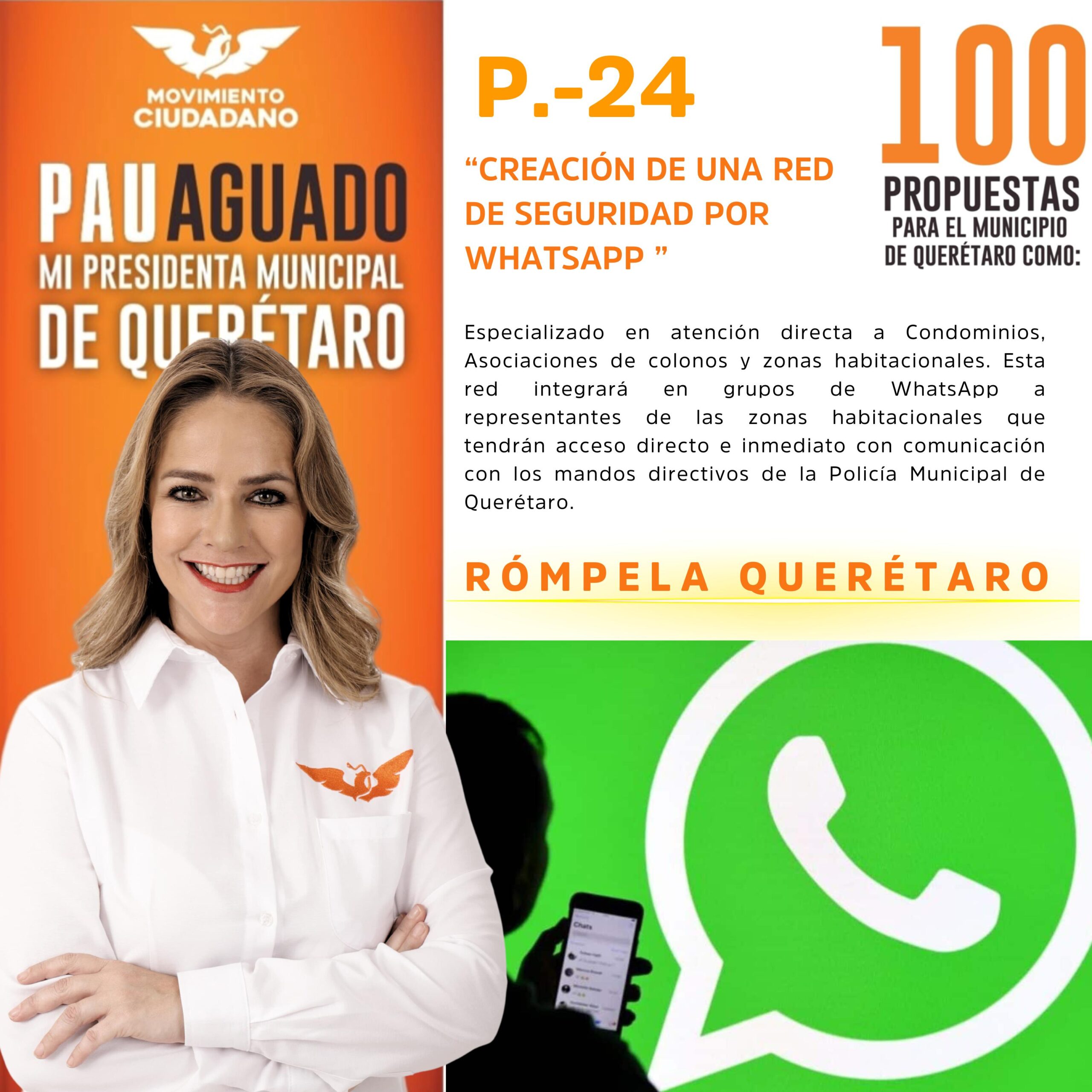 Propone Paulina Aguado crear una Red de Seguridad de WhatsApp para condominios